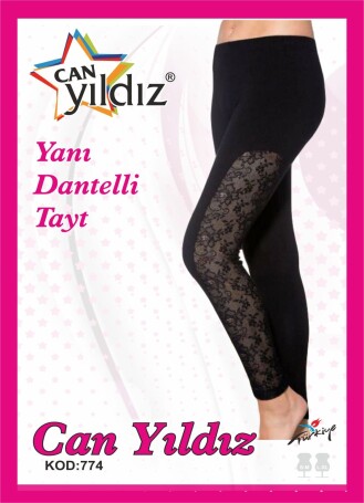 CAN 774 YANI DANTELLİ TAYT SİYAH