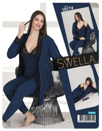 SWELLA 10174 3'LÜ FANTAZİ PİJAMA TAKIMI ASORTİ